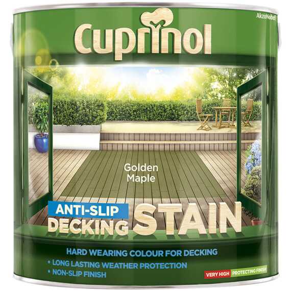 Cuprinol Anti-Slip Decking Stain Golden Maple 2.5L.