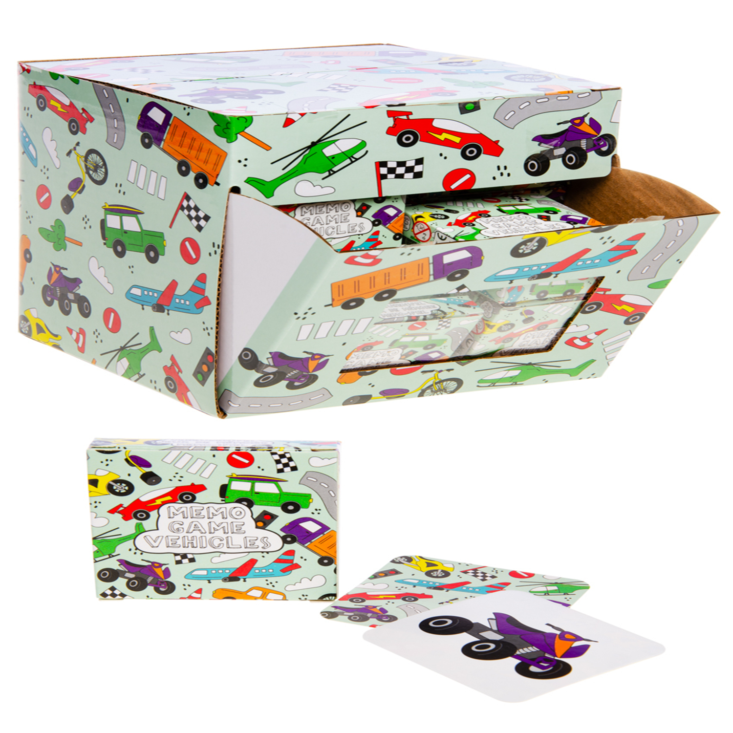 Vehicles Mini Memory Game 28 Cards - Memo Matching Cards Party Bag Filler - Image 2