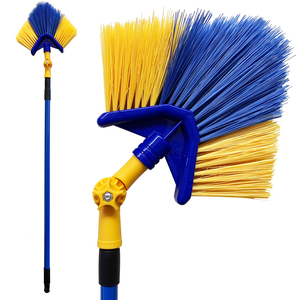 Long Handle Telescopic Pole Angled Cobweb Brush Duster For Cleaning