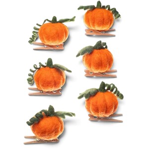 Set of 6 Felt Clip-On Pumpkin Decorations