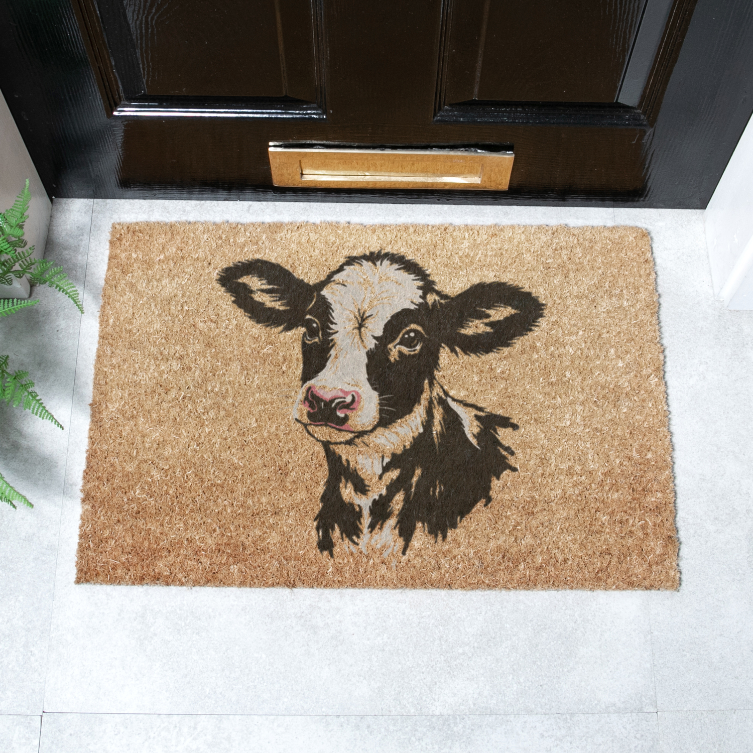 Artsy Mats Dairy Calf Doormat - Brown