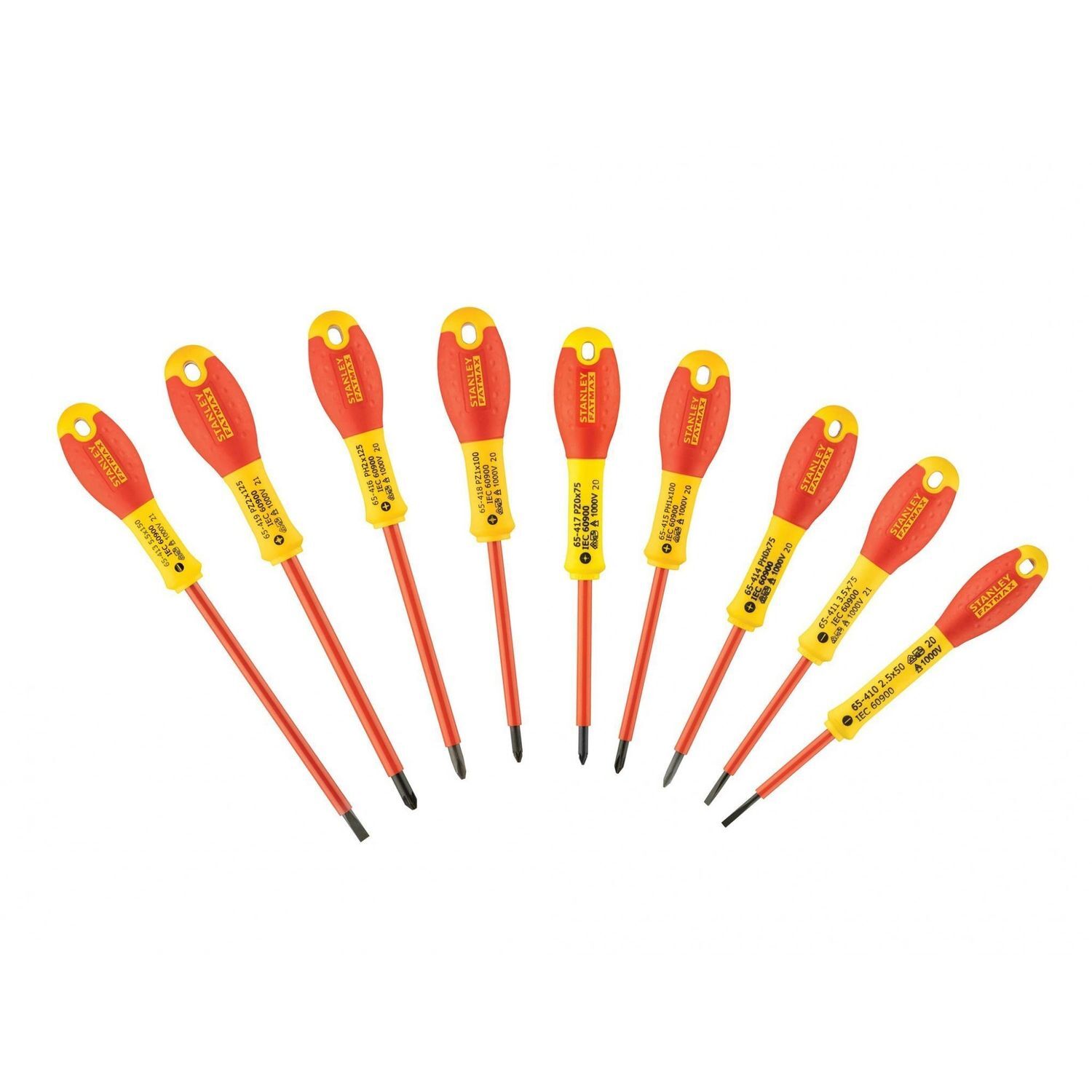 Stanley Hand Tools Fatmax Vde Insulated Screwdriver Set, 10 Piece - Multi Colour