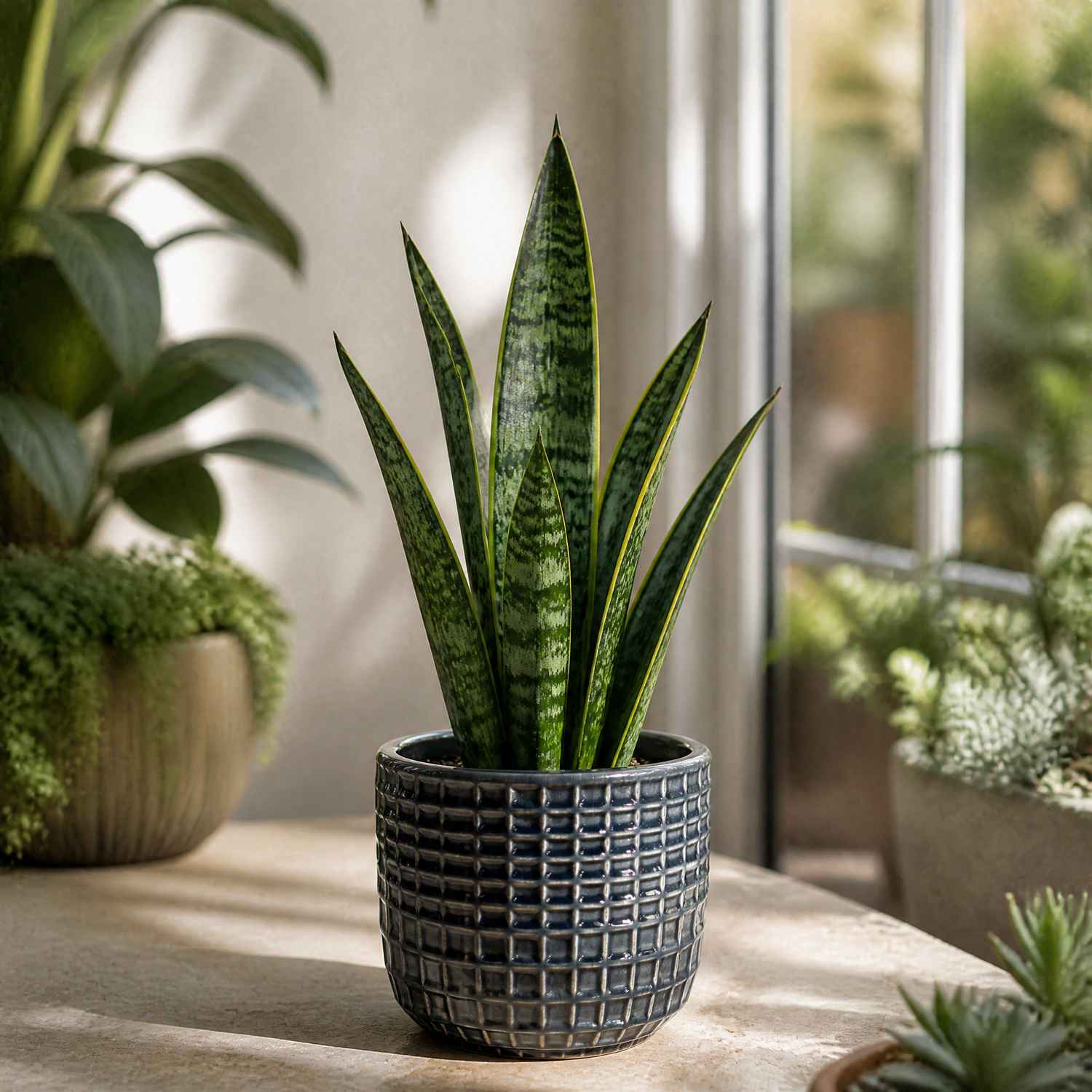 Plants By Post Sansevieria Superba Snake Plant G - Grey Ceramic