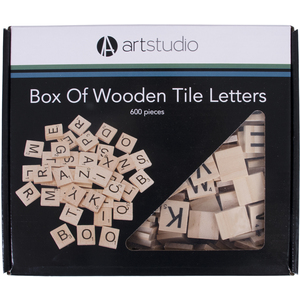 Box Of Wooden Tile Letters