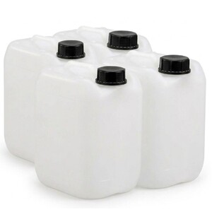 Pegdev 10L Plastic Water Container with Screw Cap and Carry Handle Pack of 4