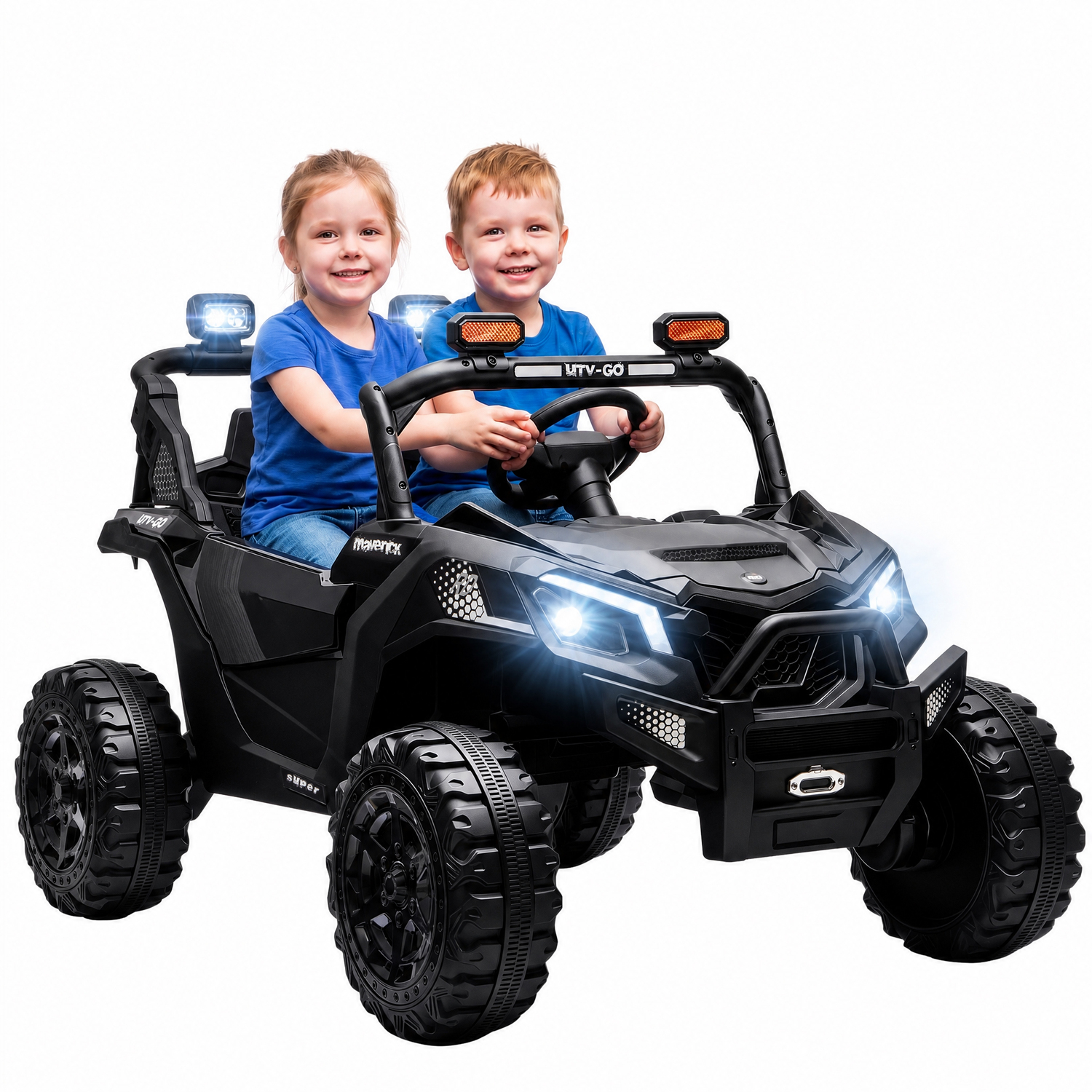 Aiyaplay Black 24V 2 Seater Ride On Truck Car For Big Kids With Remote, - Image 3