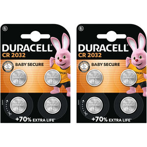 Duracell 2032 Lithium 3V Coin Cell Batteries - Pack of 8