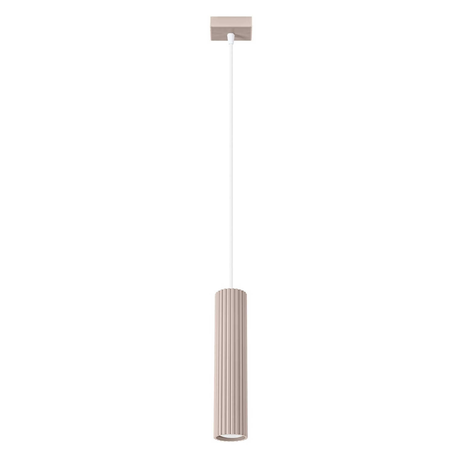 SOLLUX lighting Ceiling Pendant Light Fitting - Ceiling Lamp in Aluminium - Kitchen Dining Room Living Room Bedroom - 1-Light - 8 x 8 x 118 cm - Karbon - Taupe - Image 2