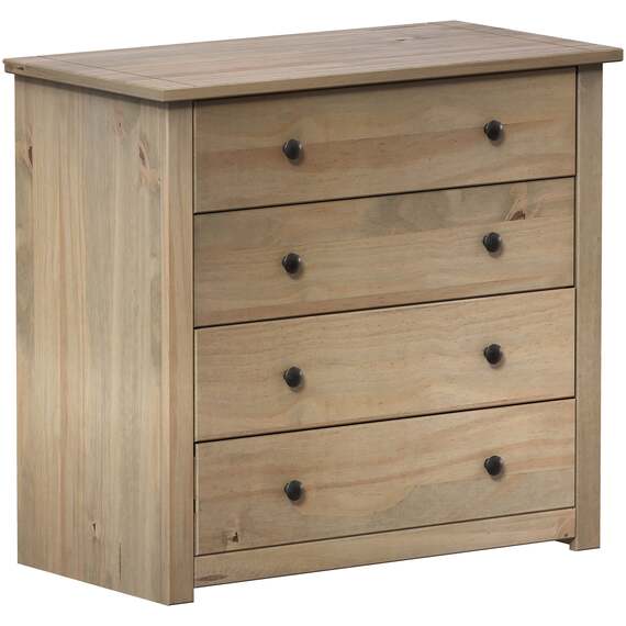 Modern 4 Drawer Pine Chest of Drawers