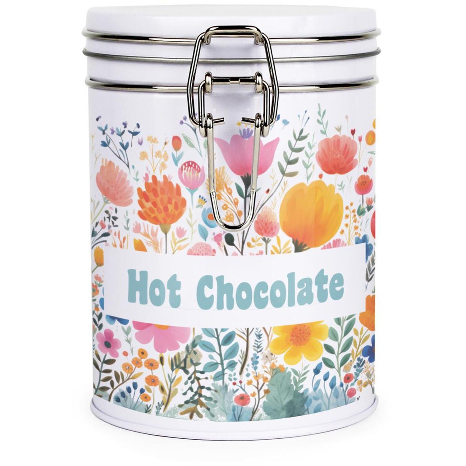 B&Q - Bright Floral Clip-Lid Kitchen Storage CanisterHot Chocolate - Image 2