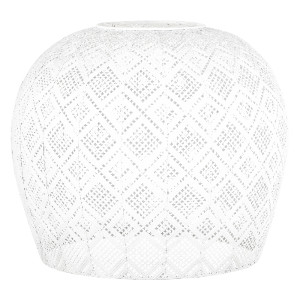 White Geometric Domed Pendant