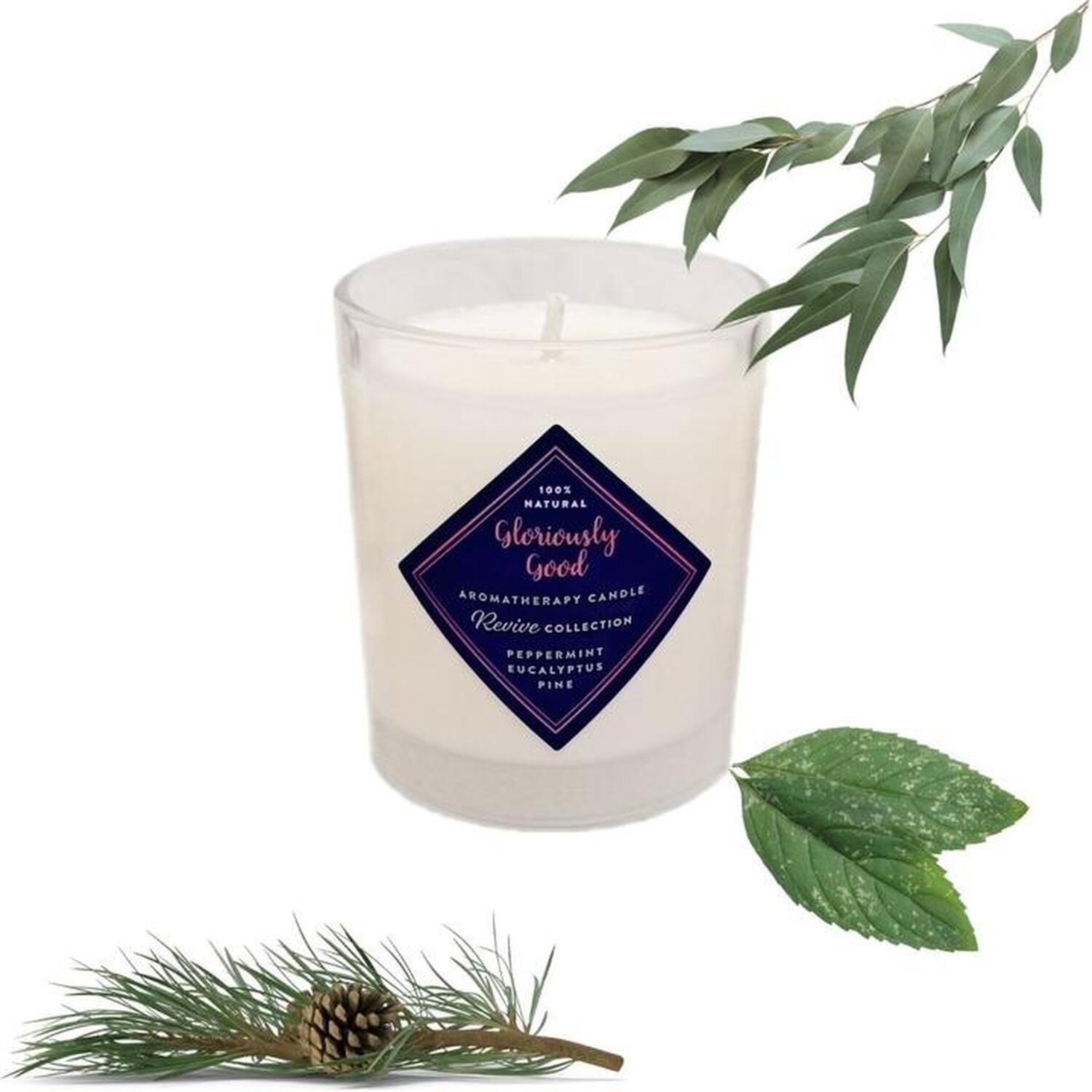 Peppermint Eucalyptus And Pine Aromatherapy Candle - White