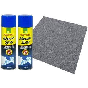 Platinum Grey Carpet Tiles with Spray Adhesive