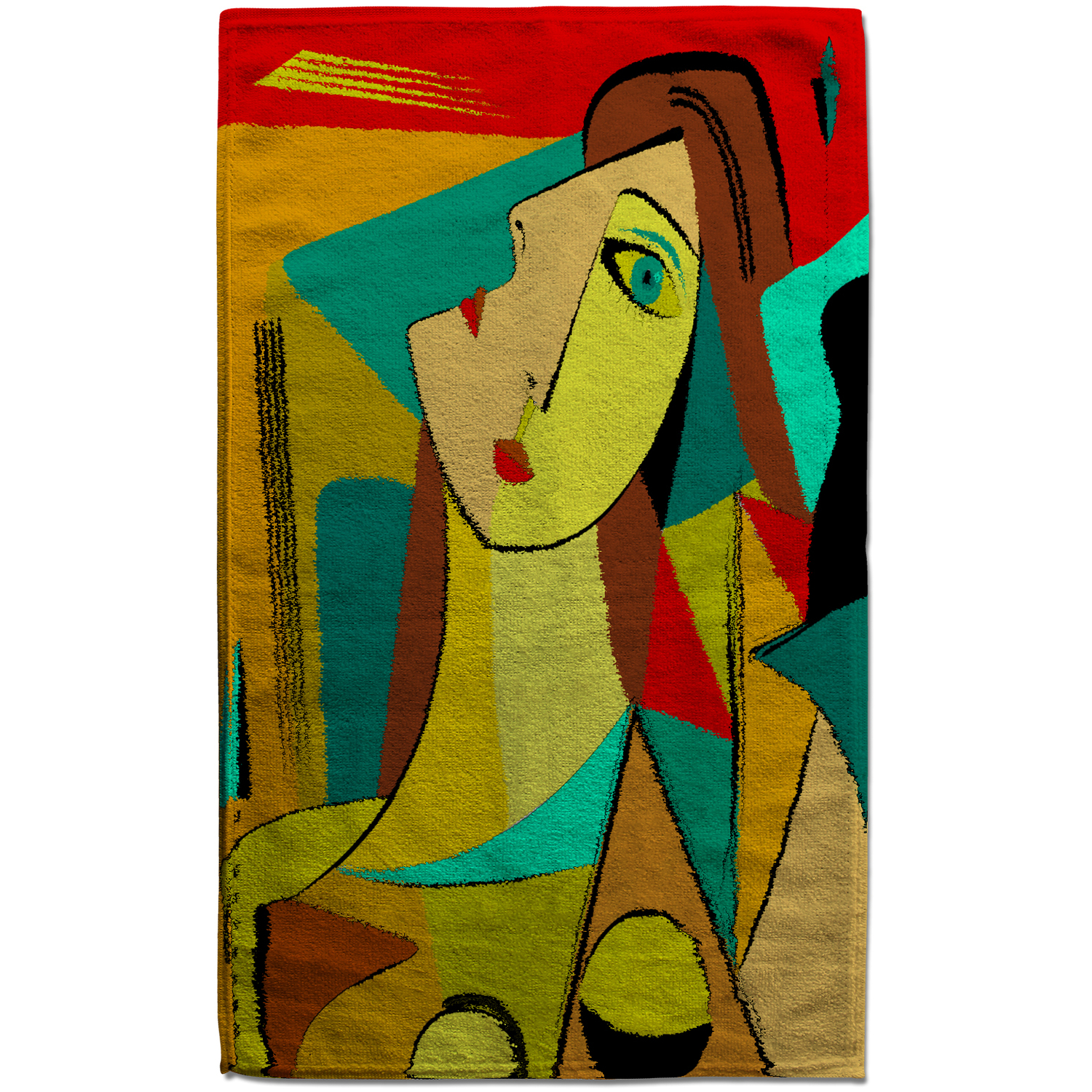 Abstract Portrait Bath Towel - Pink