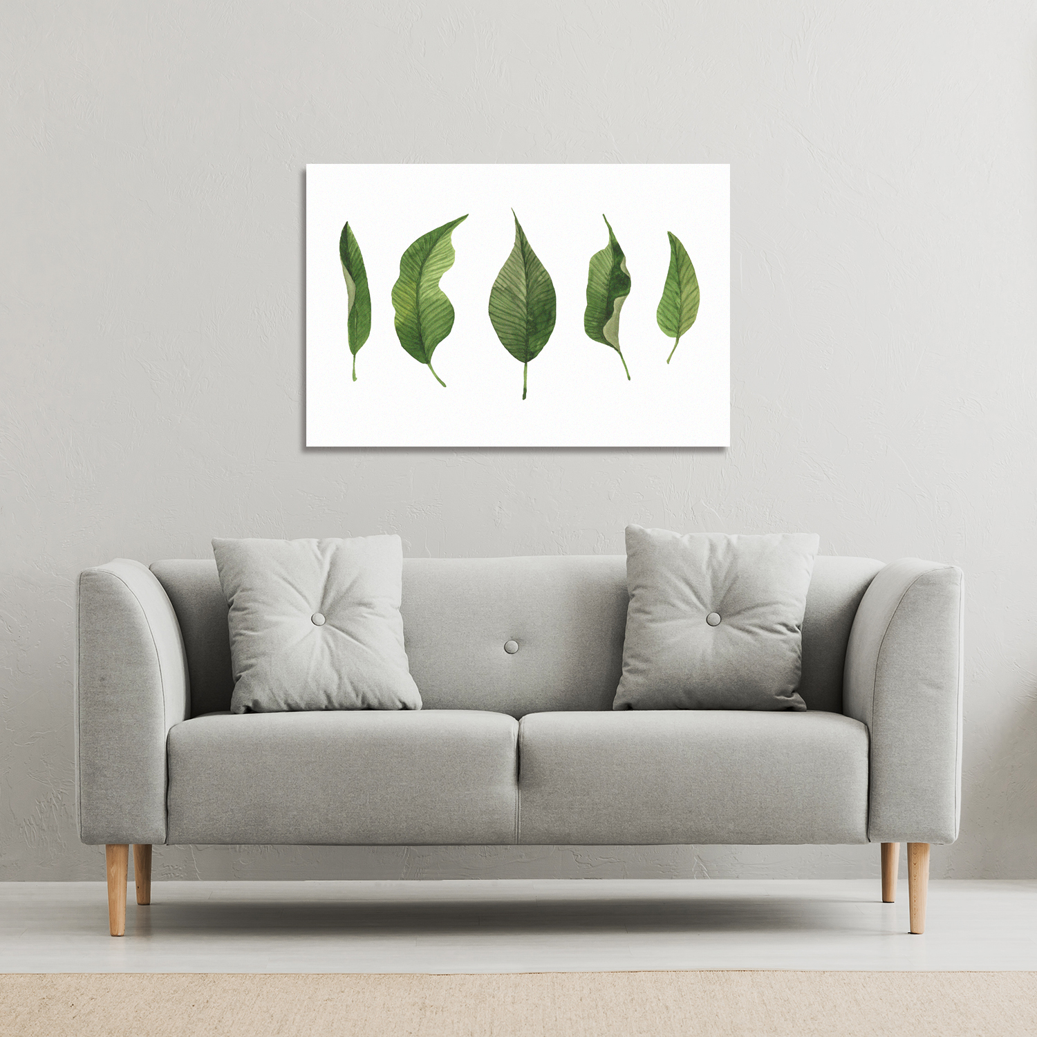 Selection Of leaves Canvas Print - Green / 101cm / 77cm