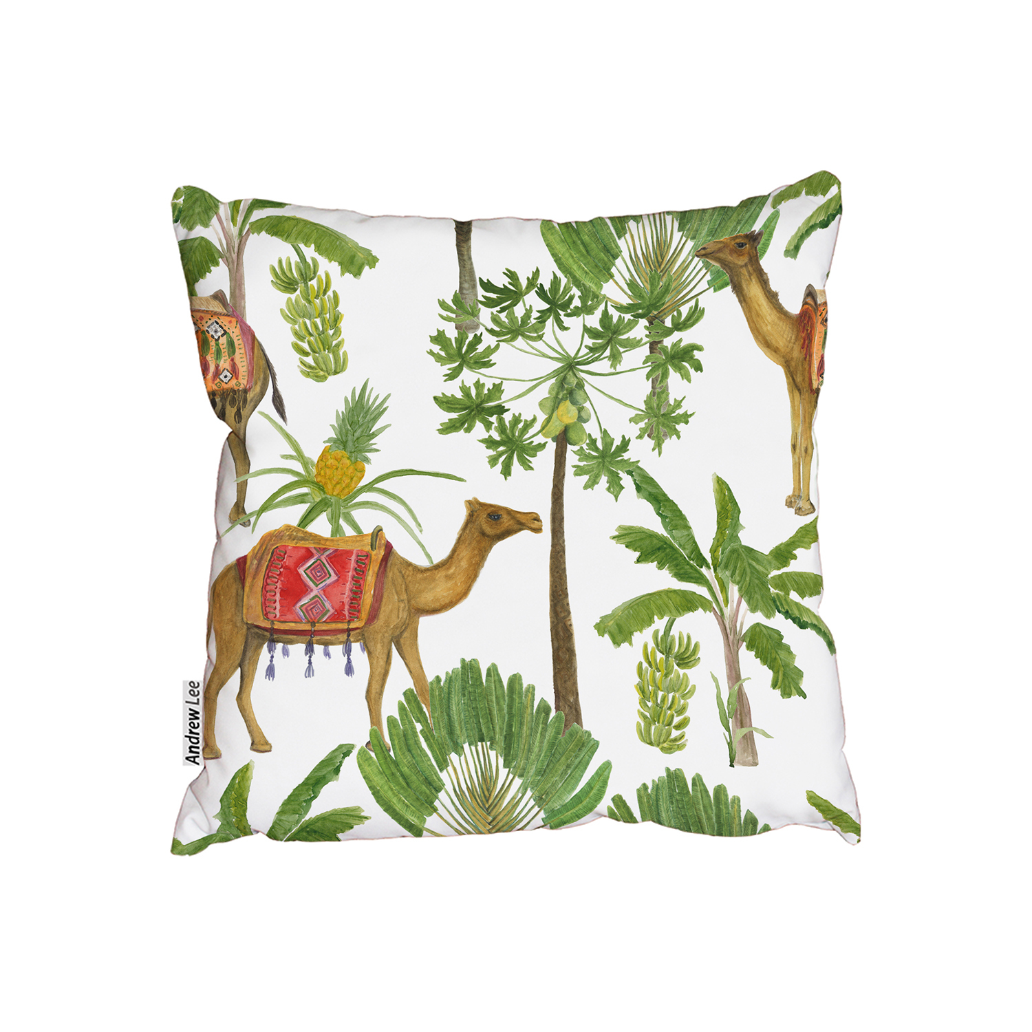 Vintage Camel, Palm Tree Cushion - Green / 60cm