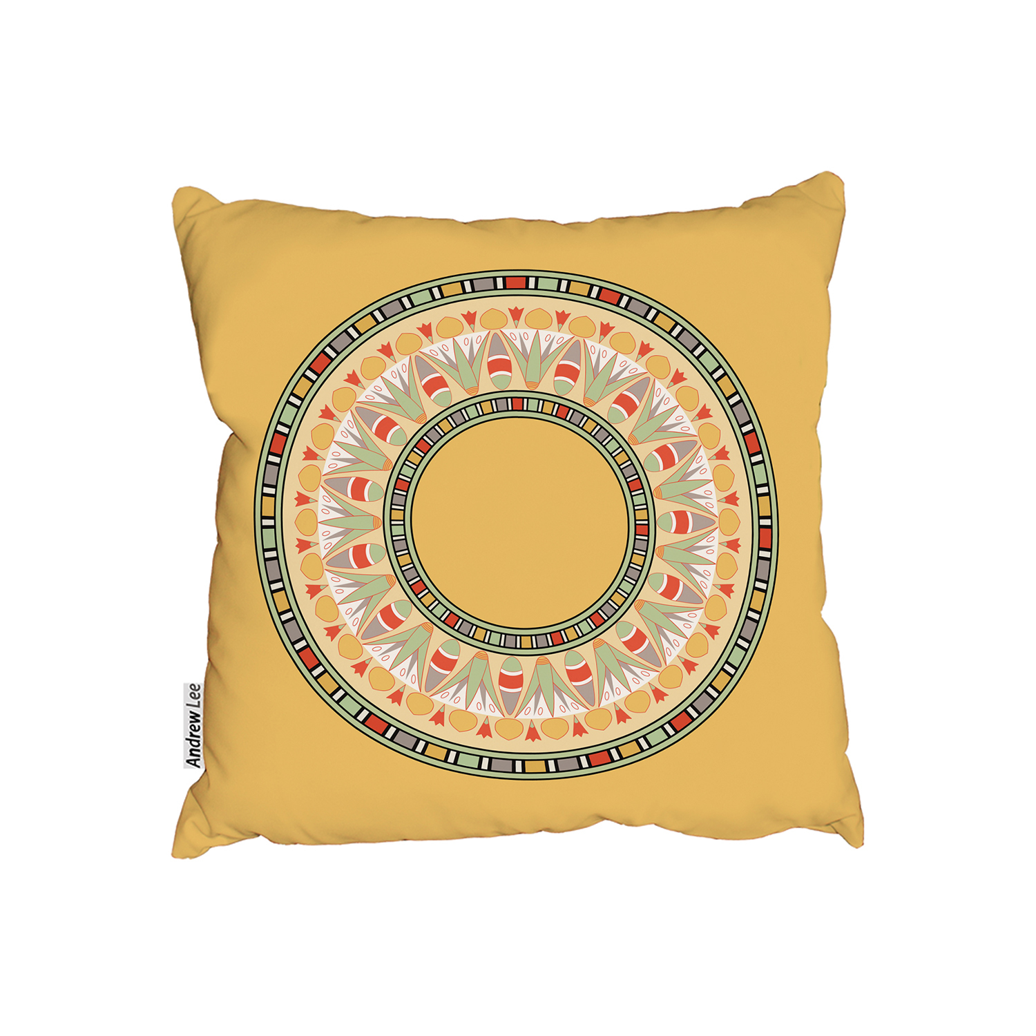 Circle Ornament Orange Cushion - Orange / 60cm