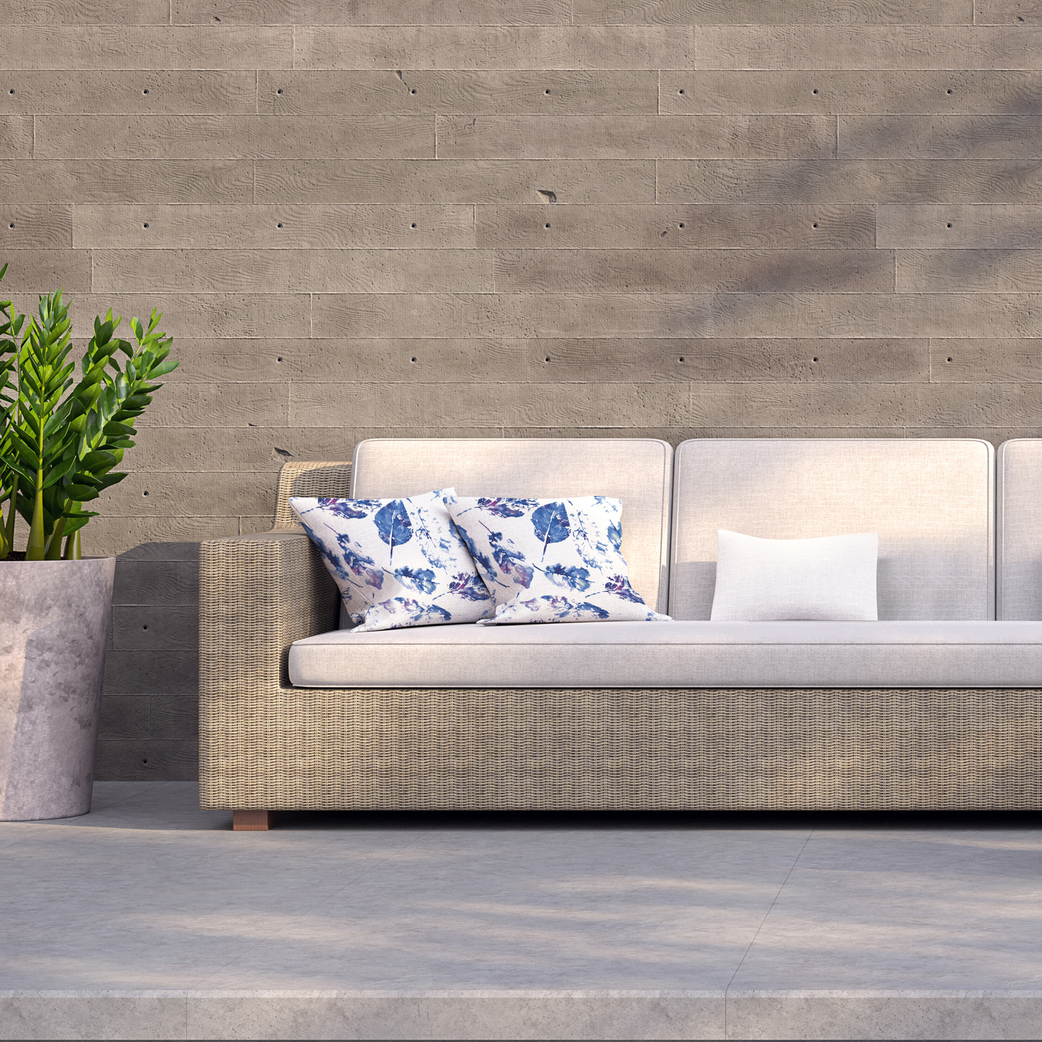 Autumn Leaves Background Outdoor Cushion - Blue / 60cm