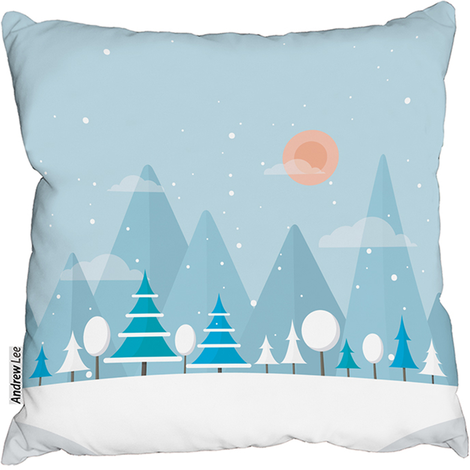 Christmas Snow Nature Background Outdoor Comfy Cushion - Blue / 60cm