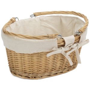 Swing Handle Shopping Basket with White Lining