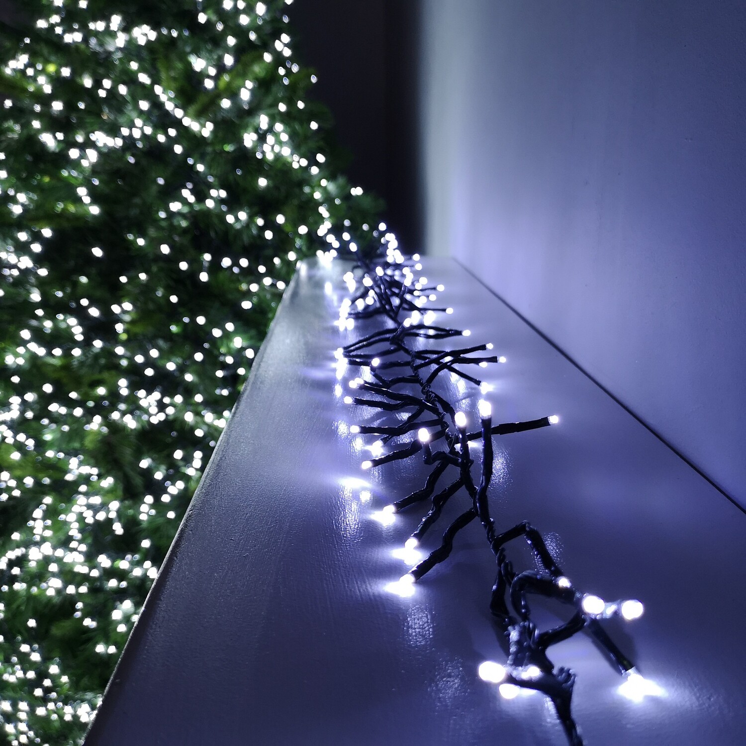 Premier 480 Cool White LED 6.2m Christmas Lights with MultiMains Timer - White