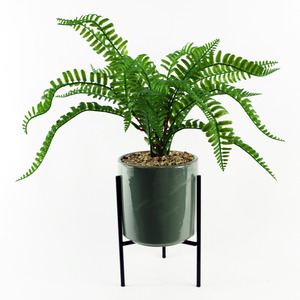 Artificial Fern with Ceramic Planter  Stand