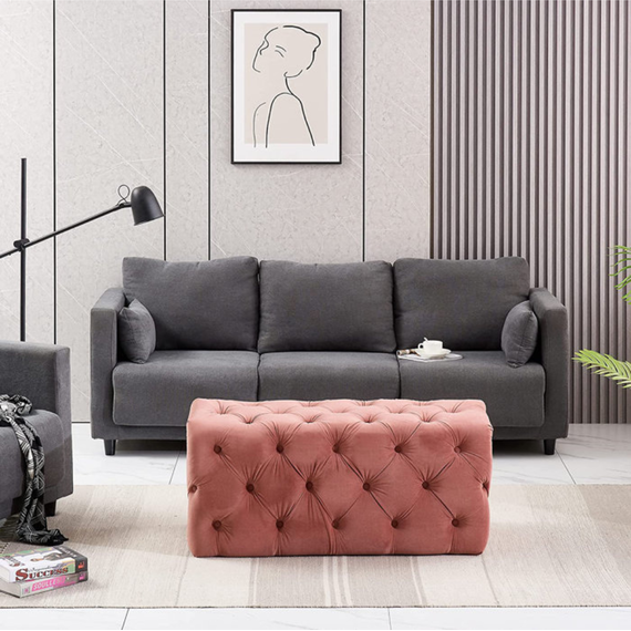 Melia Velvet Ottoman Bench Single