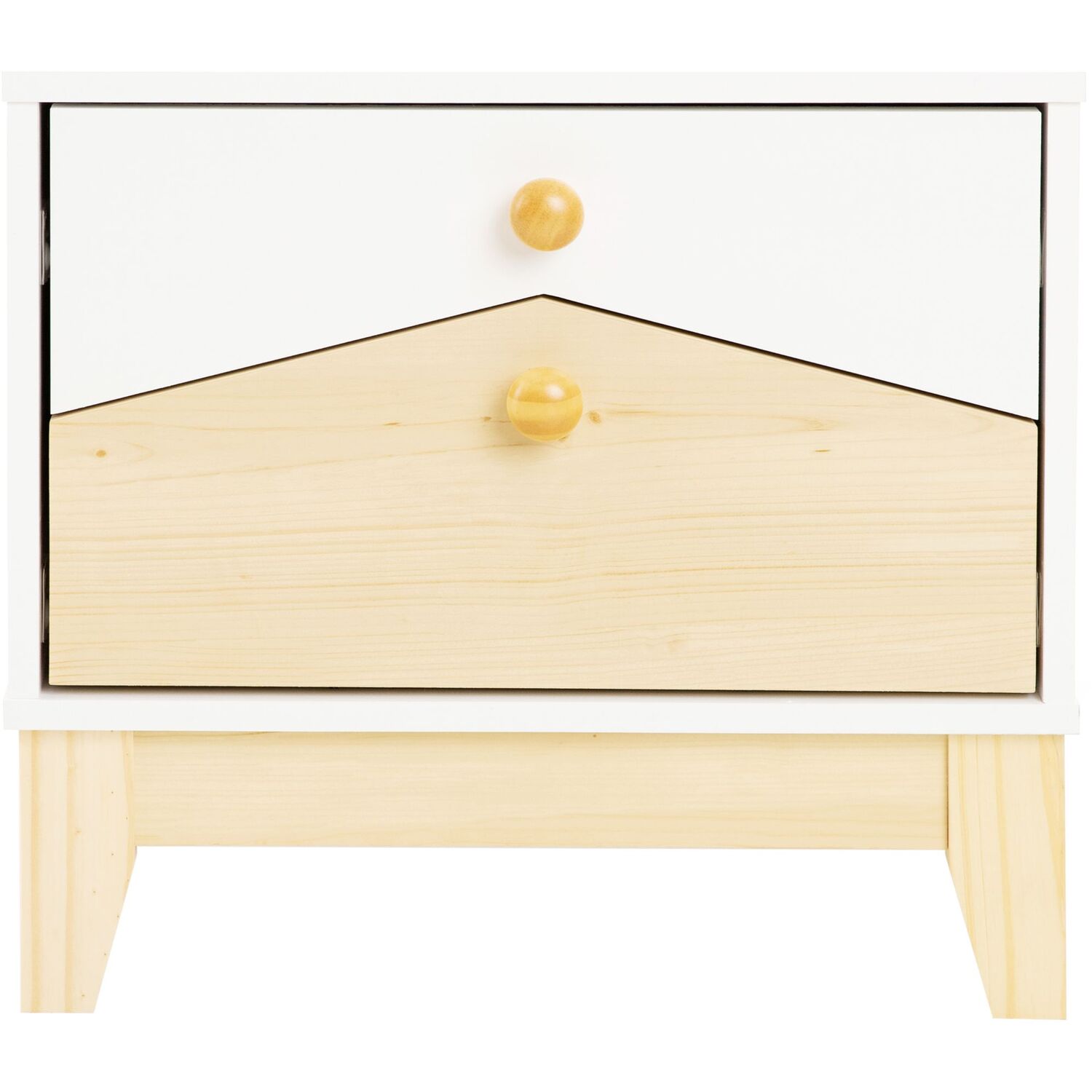 Cody 2 Drawer Bedside - White And Pine Effect