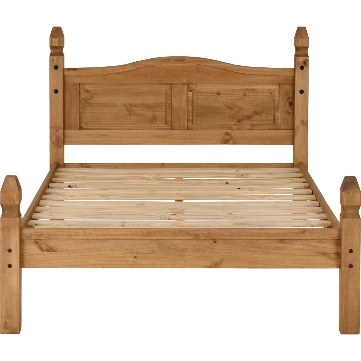Corona 4 6 Double Low Foot End Bed - Distressed Waxed Pine