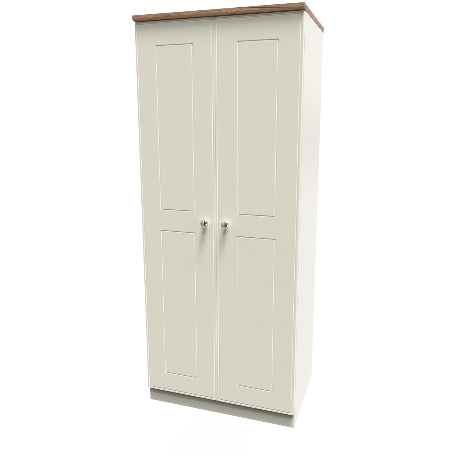 Victoria Ready Assembled 2ft6in Plain Wardrobe - Cream Ash Riviera Oak