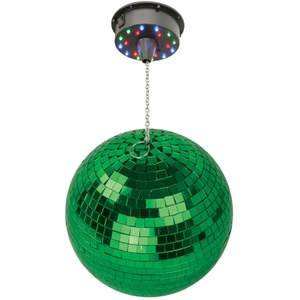 Green Glitter Mirror Ball with LED Colour Lights Rotating Motor shot 3956064