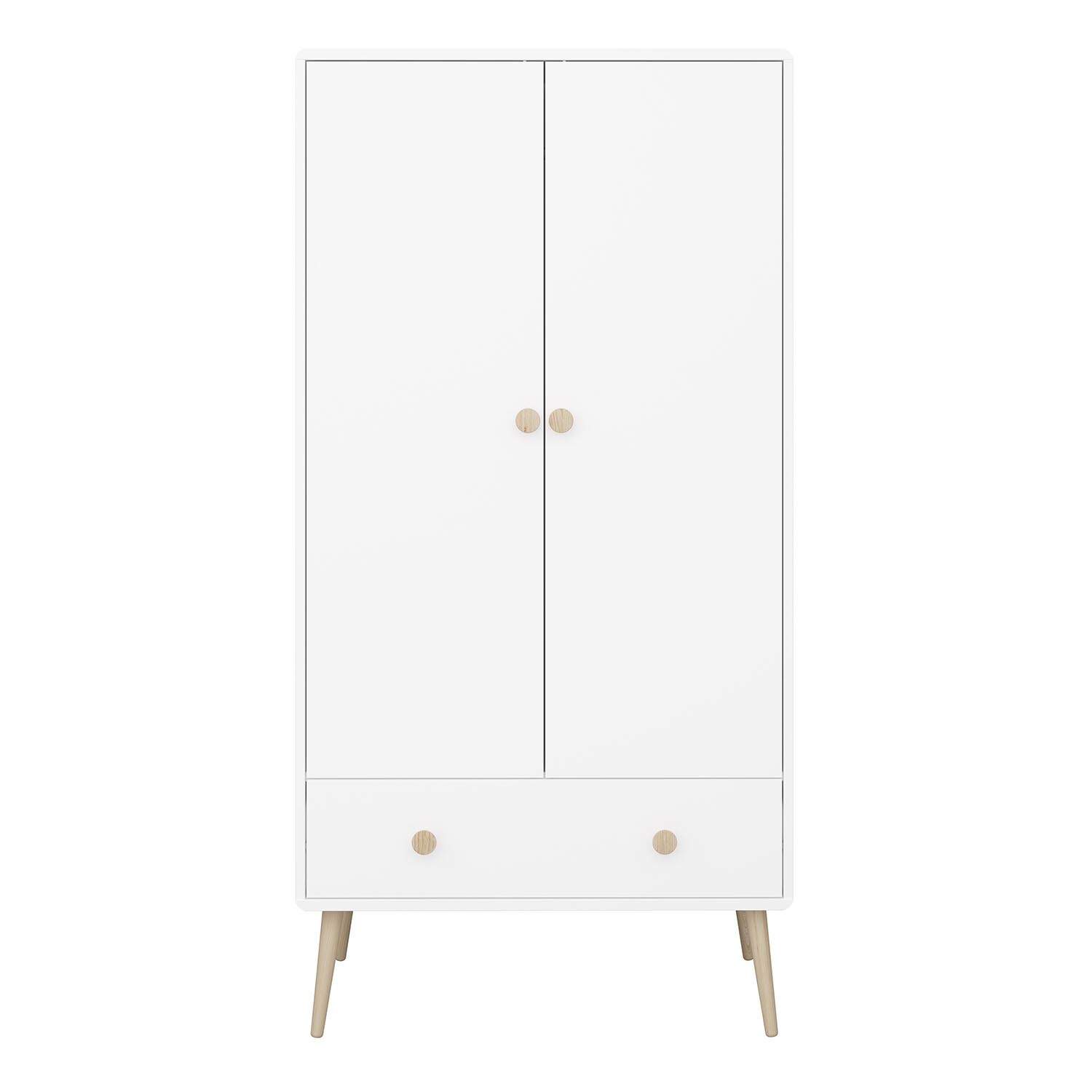 Furniture To Go - Gaia 2 Door 1 Drawer Wardrobe - White thumbnail