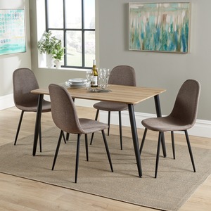 Aspen rectangular dining table, aged oak effect foiled top and 4 chair set