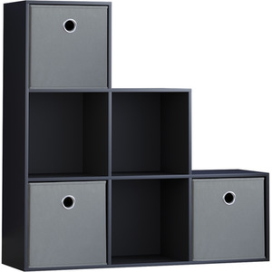 Durham 6 Cube Staircase Storage Unit - Set of 3 Grey Baskets