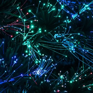 Green 2ft Green Pin Prick Xmas Tree with Multi Coloured Fibre Optic Lights shot 6038874