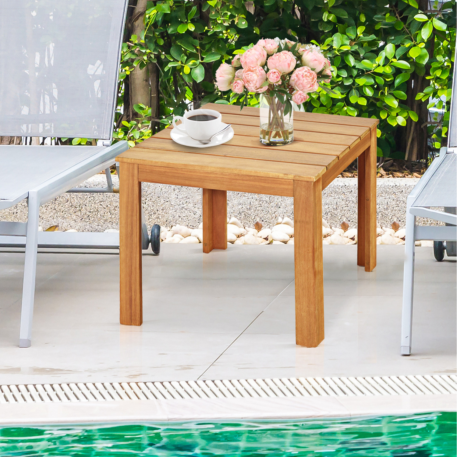 Garden Side Table - Brown