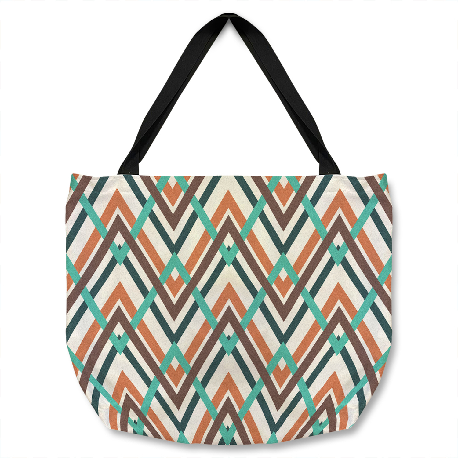 Zig Zag Colorful Pattern Print Leather Tote Bag