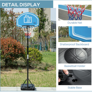Blue HOMCOM Height Adjustable Basketball Hoop and Stand shot 6833270