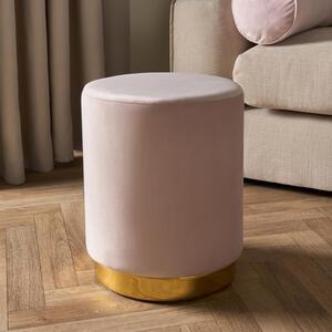 Matte Velvet Gold Band Stool