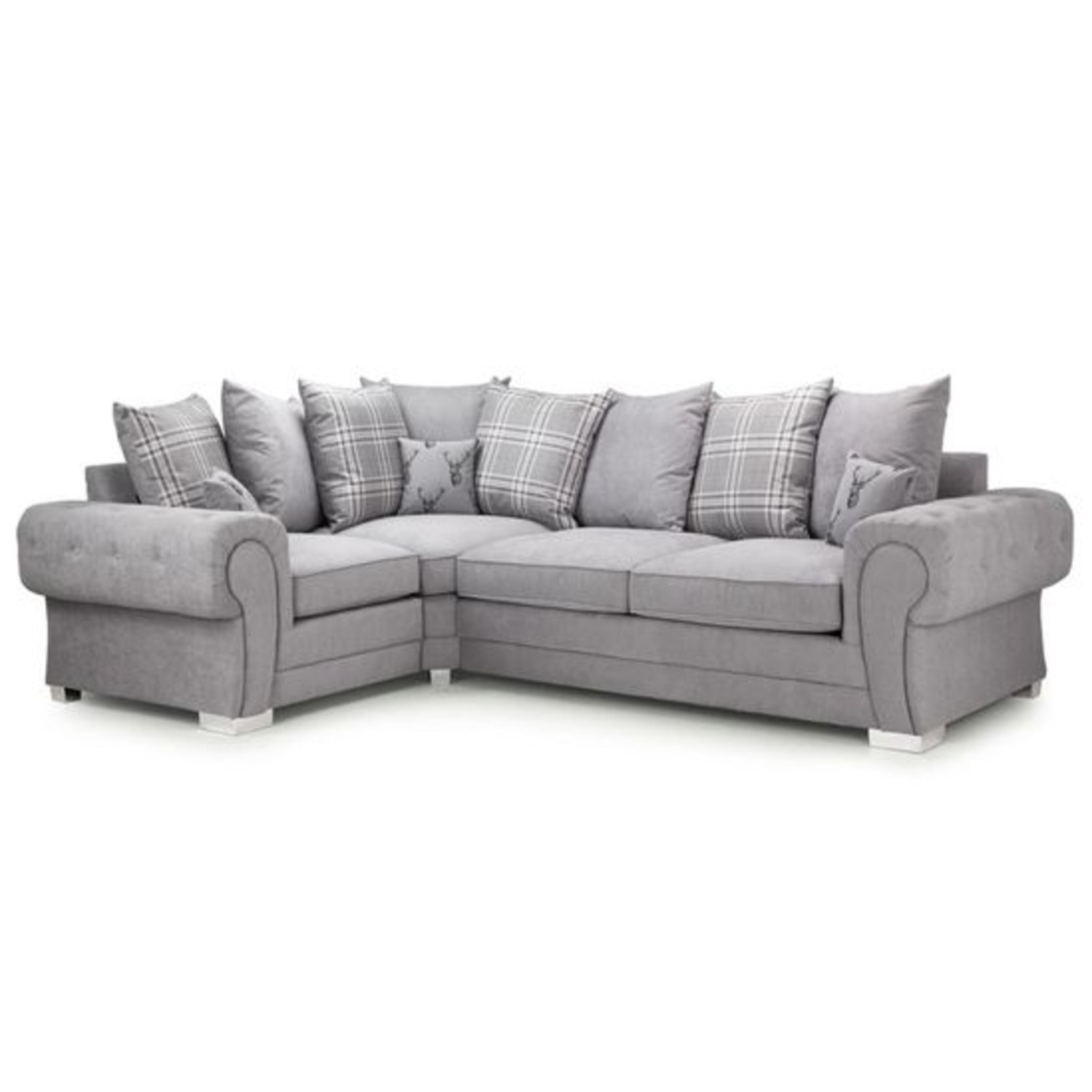 Verona Left Hand Scatterback Corner Sofa Bed - Grey