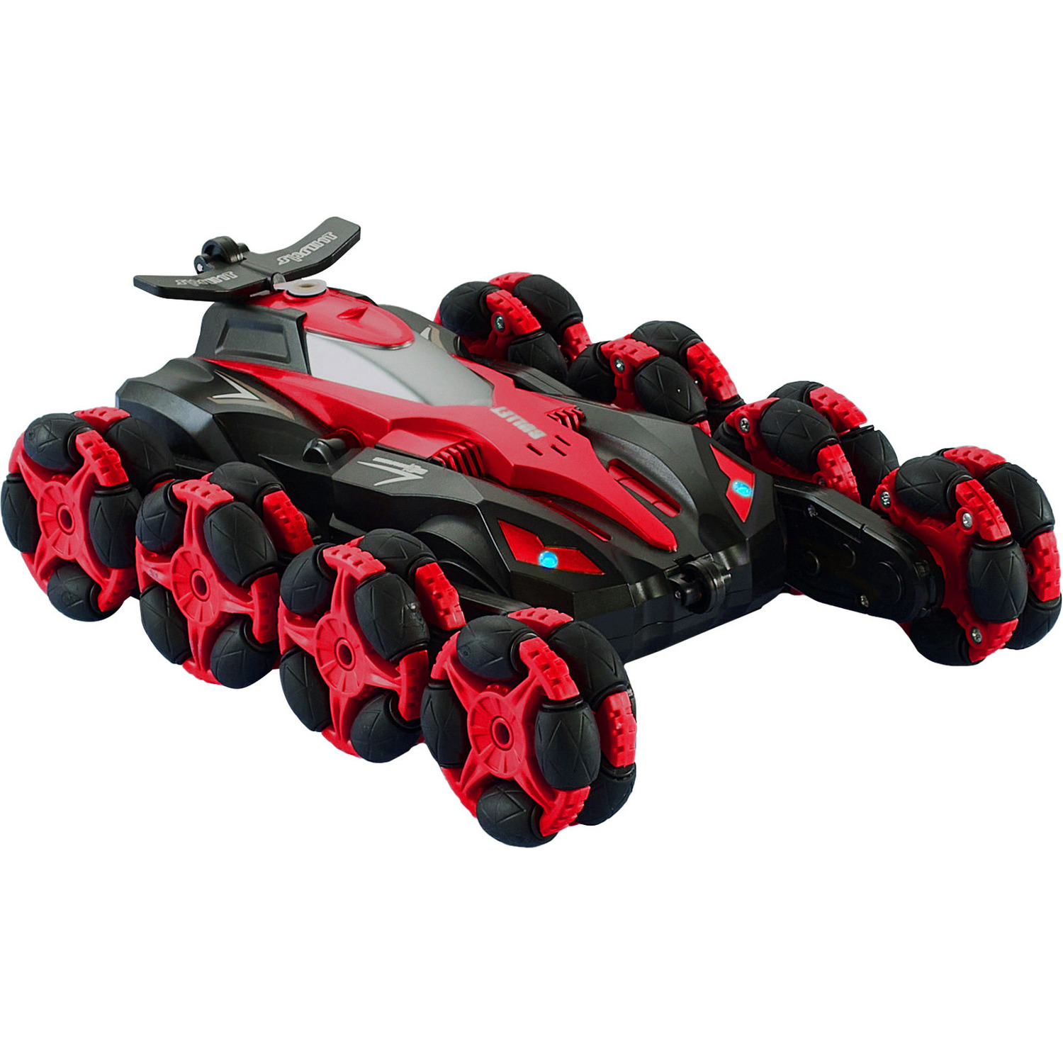 Kidkid 8 Round Remote Control Stunts Spray Drift Car Toy - Black and Red