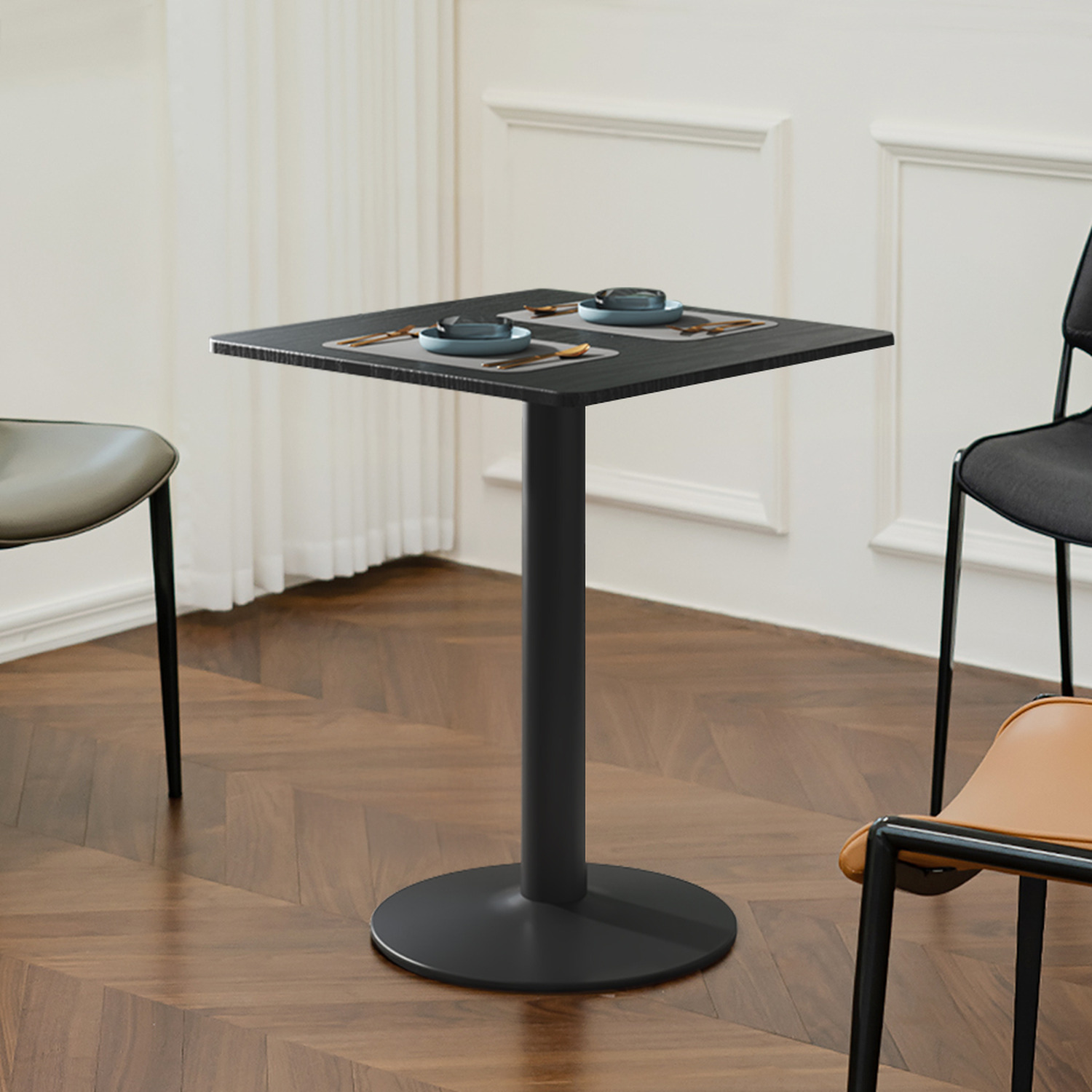 Lifeideas Square Coffee Table With Metal Base - Black