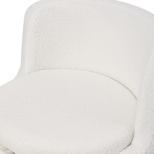 White Upholstered Sherpa Swivel Chair with Storage shot 7768873