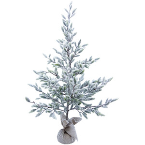 Frosted Tree with Rattan Base