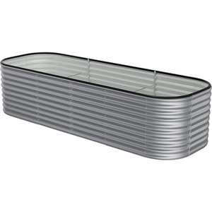 Silver Rectangular Metal Raised Garden Bed
