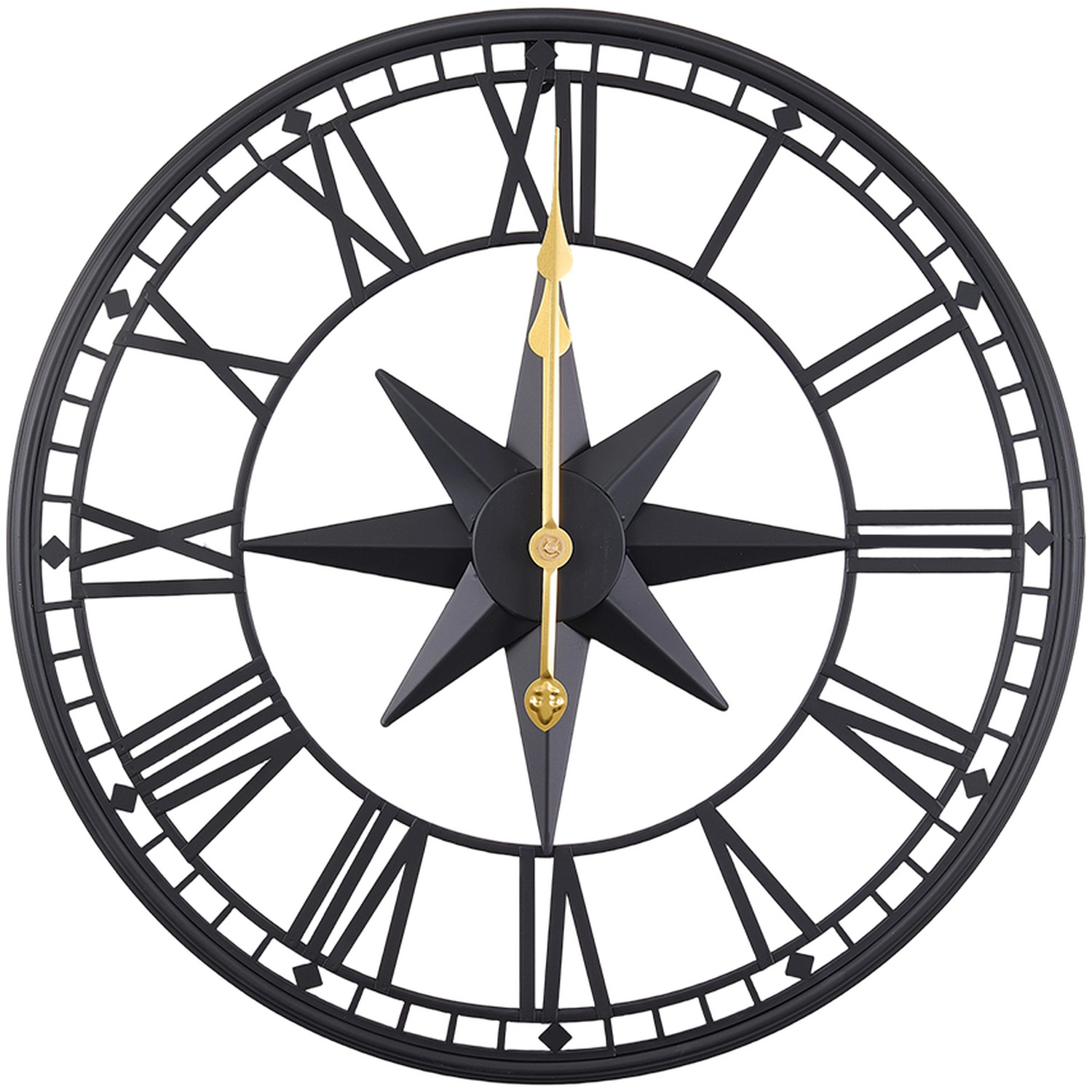 Metal Minimalist Roman Numerals Wall Clock