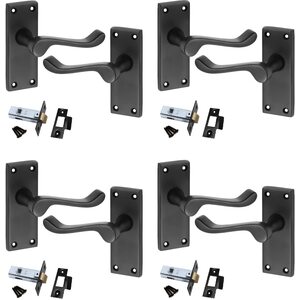 Victorian Scroll Door Handles with Latch