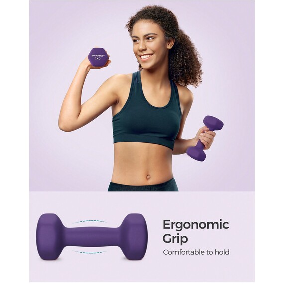 SONGMICS Set of 2 2kg Neoprene Dumbbells