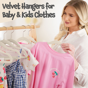 30 Pack Velvet Kids Hangers, Non-Slip Baby Clothes Hangers