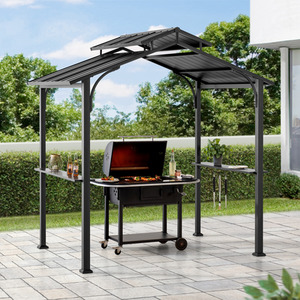 Steel Frame Double Tiered Hardtop Gazebo